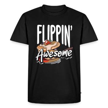 Crêpes Flippin' Awesome Petit déjeuner - T-shirt Premium bio Homme - noir - Devant - Nico (187cm)