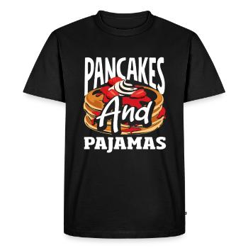 Crêpes et pyjamas Plaisir du petit-déjeuner - T-shirt Premium bio Homme - noir - Devant - Nico (187cm)