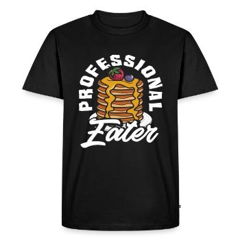 Pancakes Professional Eater Fun - Men's Premium Organic T-Shirt - black - Front - Nico (187cm)