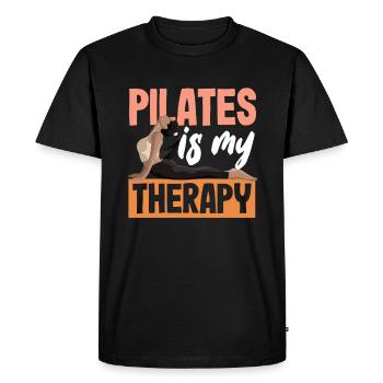 Pilates Is My Therapy Inspiration - Men's Premium Organic T-Shirt - black - Front - Nico (187cm)