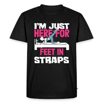 Pilates ici pour les pieds en bretelles - T-shirt Premium bio Homme - noir - Devant - Nico (187cm)