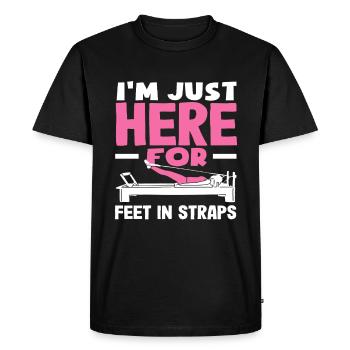 Le Pilates n’est là que pour les pieds en boucle - T-shirt Premium bio Homme - noir - Devant - Nico (187cm)