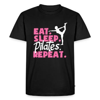 Pilates Eat Sleep Repeat pour les fans de fitness - T-shirt Premium bio Homme - noir - Devant - Nico (187cm)