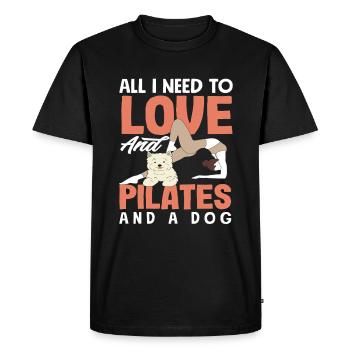 Pilates and a dog Everything I love - Men's Premium Organic T-Shirt - black - Front - Nico (187cm)