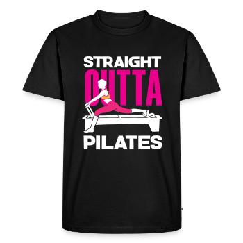 Pilates Straight Outta Pilates - T-shirt Premium bio Homme - noir - Devant - Nico (187cm)