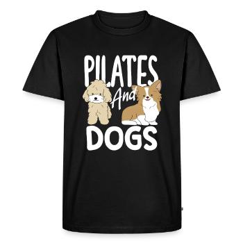 Pilates et chiens pour les amoureux des animaux - T-shirt Premium bio Homme - noir - Devant - Nico (187cm)