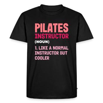 Pilates Trainer Definition Funny Cooler - Men's Premium Organic T-Shirt - black - Front - Nico (187cm)