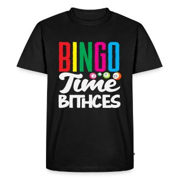 L’heure du bingo pour les joueurs de bingo - T-shirt Premium bio Homme - noir - Devant - Nico (187cm)