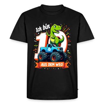 Dinosaur 10th Birthday Monster Truck - Men's Premium Organic T-Shirt - black - Front - Nico (187cm)