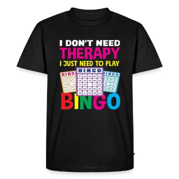 Joueurs de bingo Pas de thérapie Bingo seulement - T-shirt Premium bio Homme - noir - Devant - Nico (187cm)
