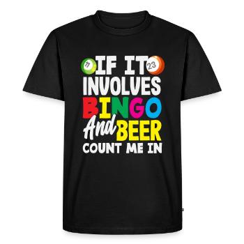 Bingo Player Bière et Bingo Fun - T-shirt Premium bio Homme - noir - Devant - Nico (187cm)