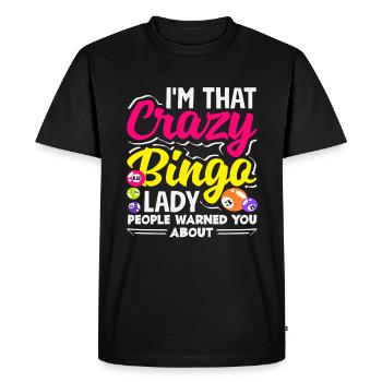 Folle Bingo Lady Bingo Joueuse de Bingo - T-shirt Premium bio Homme - noir - Devant - Nico (187cm)