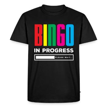 Bingo in progress Please wait Progress - Men's Premium Organic T-Shirt - black - Front - Nico (187cm)