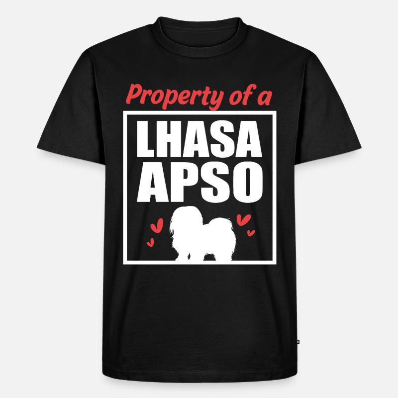 Lhasa Apso Hund - Männer Premium Bio T-Shirt - Schwarz