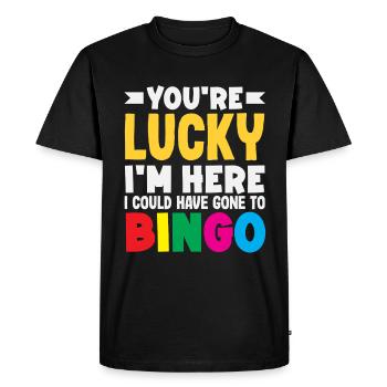 Vous avez de la chance, je suis un fan de Bingo ici - T-shirt Premium bio Homme - noir - Devant - Nico (187cm)