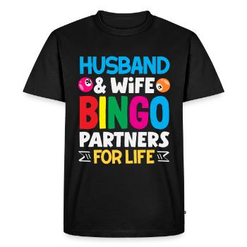 Bingo Partenaire Pour La Vie Mari Et Femme - T-shirt Premium bio Homme - noir - Devant - Nico (187cm)