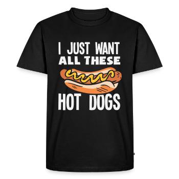 Je veux tous ces hot-dogs pour les amateurs de hot-dogs - T-shirt Premium bio Homme - noir - Devant - Nico (187cm)