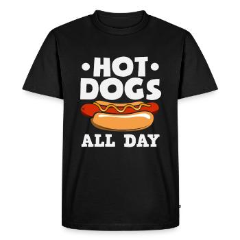 Amateur de hot-dogs Hot-dogs toute la journée - T-shirt Premium bio Homme - noir - Devant - Nico (187cm)