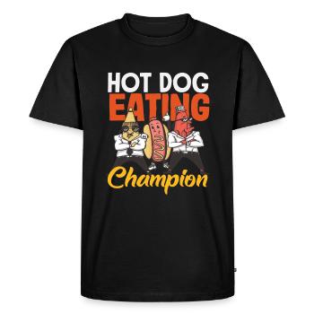Hot Dog Lover Eating Champion Fun - Men's Premium Organic T-Shirt - black - Front - Nico (187cm)