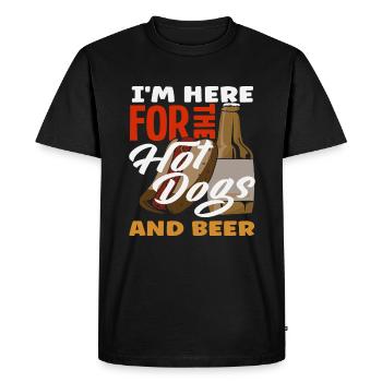 Amateurs de hot-dogs pour les hot-dogs et la bière - T-shirt Premium bio Homme - noir - Devant - Nico (187cm)