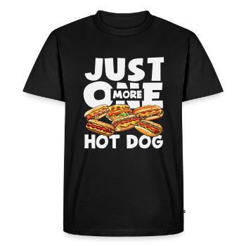 Just a Hot Dog Lover Saying - Men's Premium Organic T-Shirt - black - Front - Nico (187cm)