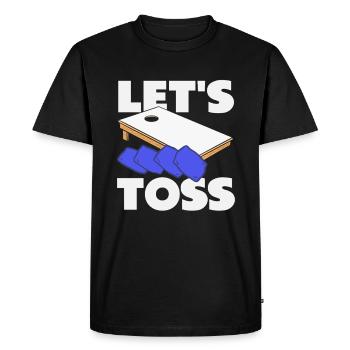 Cornhole Lover Let's Throw - Men's Premium Organic T-Shirt - black - Front - Nico (187cm)