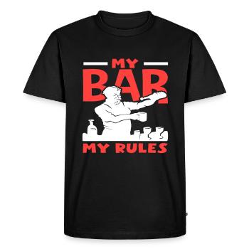 My Bear, My Rules Bartender Art - Men's Premium Organic T-Shirt - black - Front - Nico (187cm)