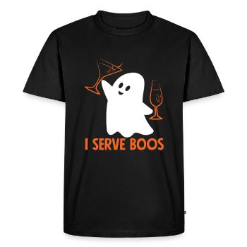 Ghost Bartender Serves Boos - Men's Premium Organic T-Shirt - black - Front - Nico (187cm)