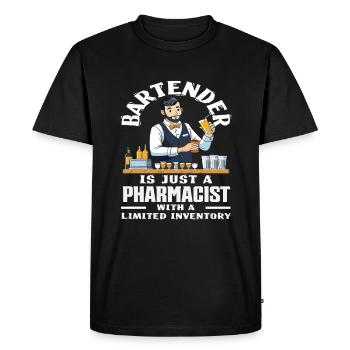 Bartender is a pharmacist with limited - Men's Premium Organic T-Shirt - black - Front - Nico (187cm)