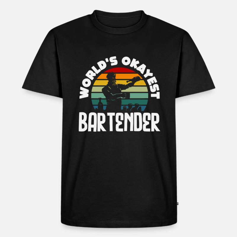 Weltbester Okayester Barkeeper Design - Männer Premium Bio T-Shirt - Schwarz