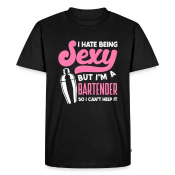 I'm a bartender and sexy - Men's Premium Organic T-Shirt - black - Front - Nico (187cm)