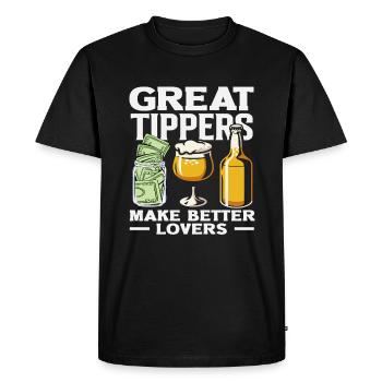 Barman Généreux Pourboires Amateurs - T-shirt Premium bio Homme - noir - Devant - Nico (187cm)