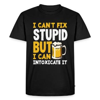 Bartender can't fix stupidly, but - Men's Premium Organic T-Shirt - black - Front - Nico (187cm)