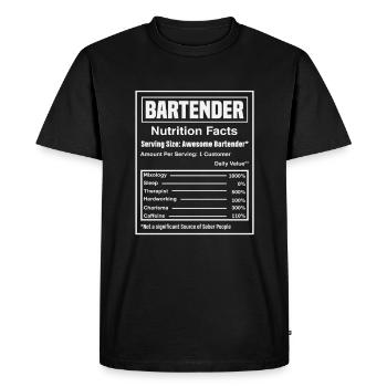 Bartender Nutrition Facts Funny - Men's Premium Organic T-Shirt - black - Front - Nico (187cm)