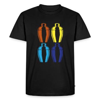 Colorful Shaker Art for Bartenders - Men's Premium Organic T-Shirt - black - Front - Nico (187cm)