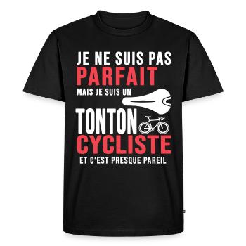 tonton cycliste humour vélo velo vélos velos - T-shirt Premium bio Homme - noir - Devant - Nico (187cm)