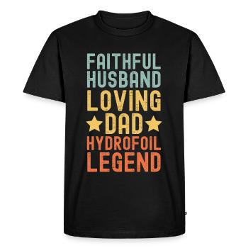 Mari Père Hydroptère Légende Rétro Vintage - T-shirt Premium bio Homme - noir - Devant - Nico (187cm)