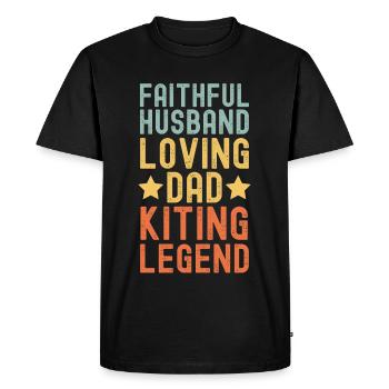 Mari Père Kitesurf Legend Retro Vintage - T-shirt Premium bio Homme - noir - Devant - Nico (187cm)