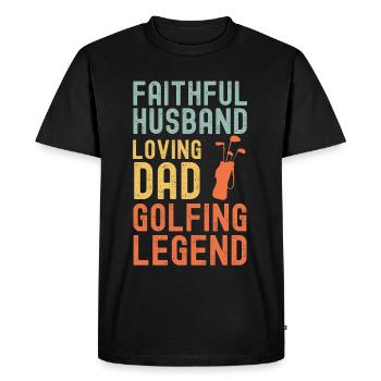 Husband Father Golf Legend Retro Vintage - Men's Premium Organic T-Shirt - black - Front - Nico (187cm)