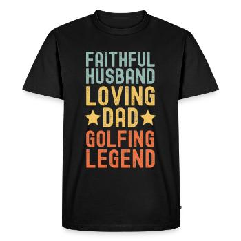 Husband Father Golf Legend Retro Vintage - Men's Premium Organic T-Shirt - black - Front - Nico (187cm)