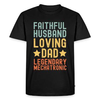Husband Father Legendary Mechatronics Engineer - Men's Premium Organic T-Shirt - black - Front - Nico (187cm)