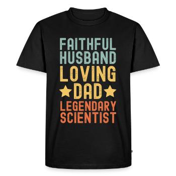 Mari Père Scientifique légendaire - T-shirt Premium bio Homme - noir - Devant - Nico (187cm)
