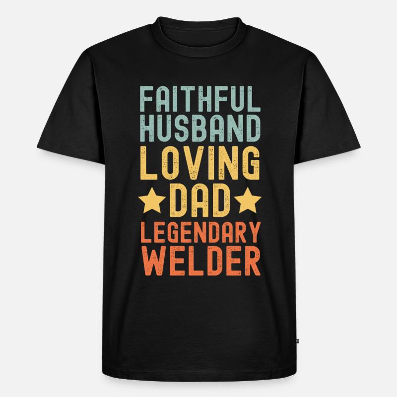 Ehemann Vater Legendärer Schweißer - Männer Premium Bio T-Shirt - Schwarz