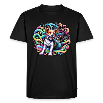 Fidélité des ondes sonores : mélodie de cornemuse - T-shirt Premium bio Homme - noir - Devant - Nico (187cm)
