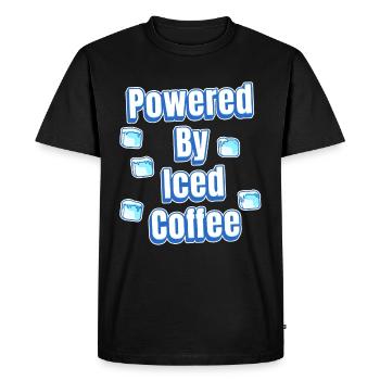 Propulsé par le café glacé - T-shirt Premium bio Homme - noir - Devant - Nico (187cm)