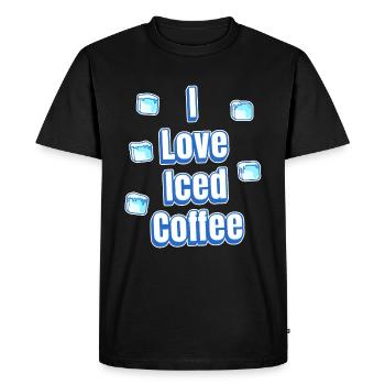 I Love Iced Coffee - Men's Premium Organic T-Shirt - black - Front - Nico (187cm)