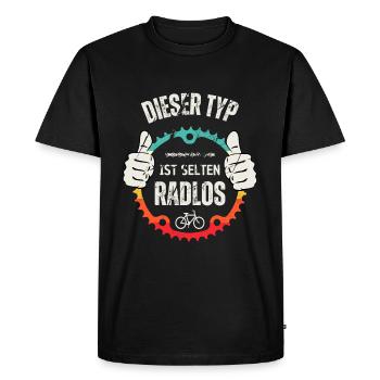 Rarement sans vélo, cyclistes, culture vélo, joie de vivre - T-shirt Premium bio Homme - noir - Devant - Nico (187cm)