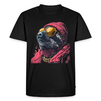Paresseux frais - T-shirt Premium bio Homme - noir - Devant - Nico (187cm)