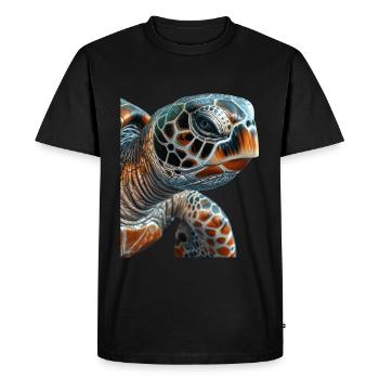 Sea turtle - Men's Premium Organic T-Shirt - black - Front - Nico (187cm)
