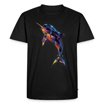Narwhal - Men's Premium Organic T-Shirt - black - Front - Nico (187cm)